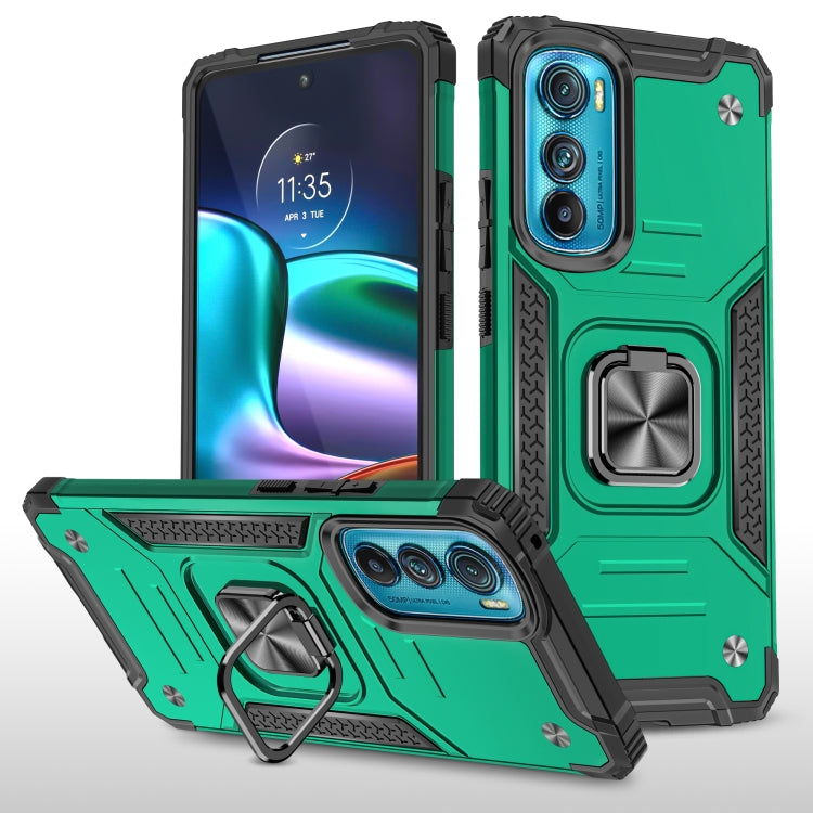For Motorola Edge 30 Magnetic Armor Shockproof TPU + PC Phone Case with Metal Ring Holder