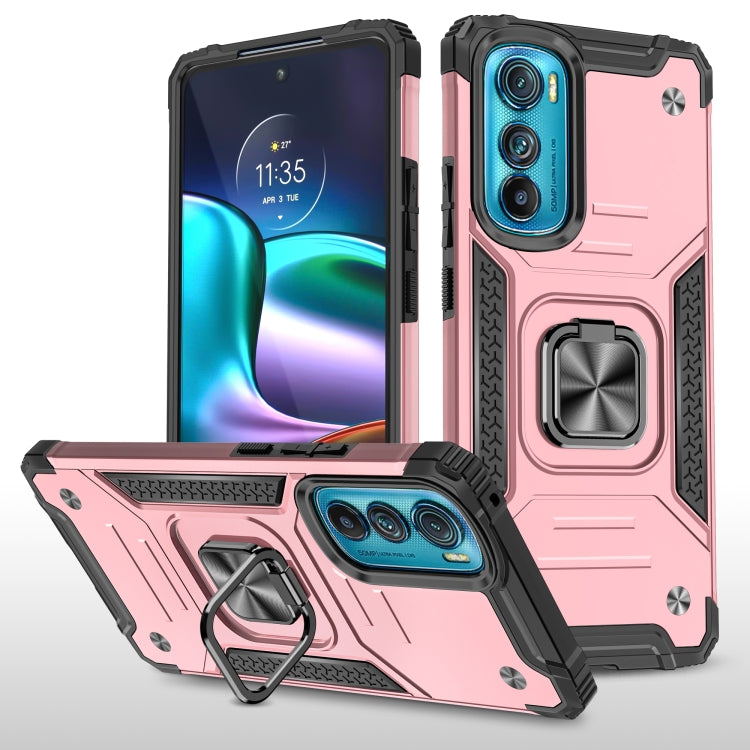 For Motorola Edge 30 Magnetic Armor Shockproof TPU + PC Phone Case with Metal Ring Holder