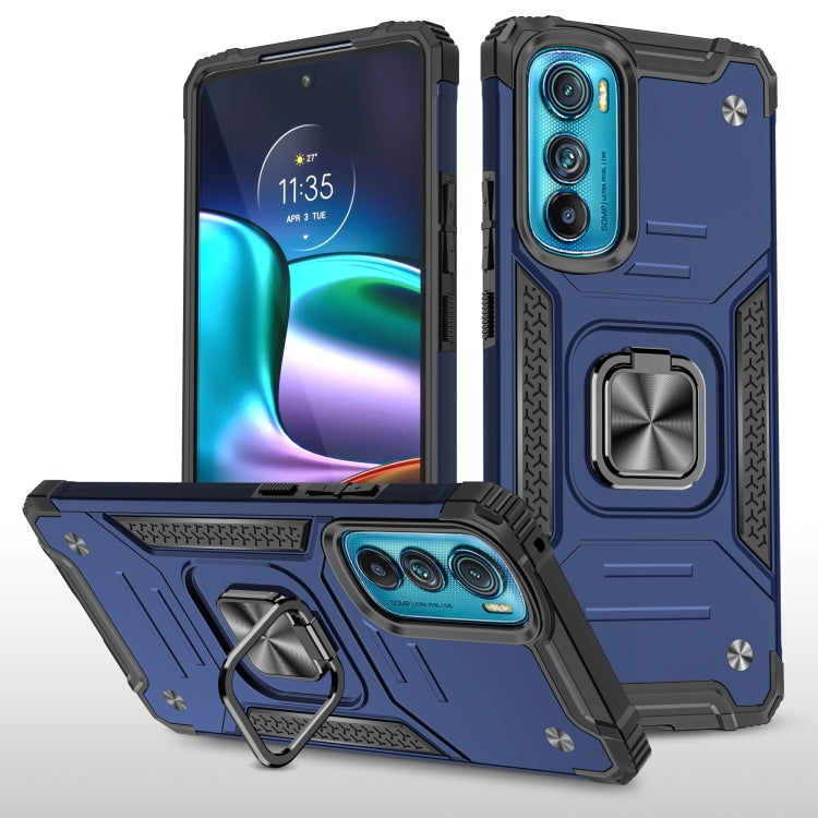 For Motorola Edge 30 Magnetic Armor Shockproof TPU + PC Phone Case with Metal Ring Holder