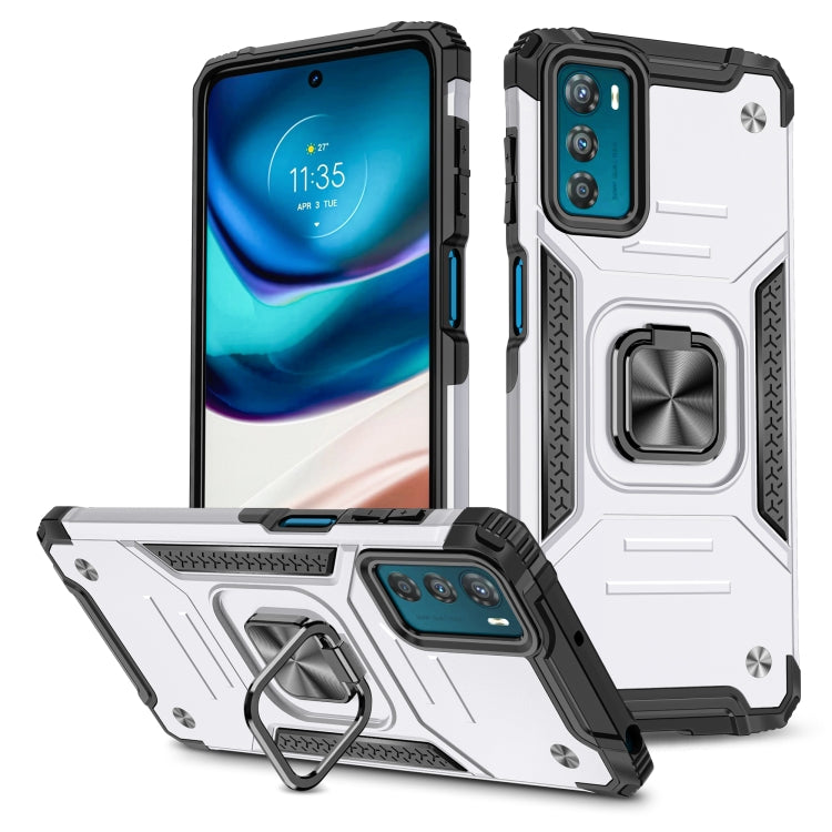 For Motorola Moto G42 Magnetic Armor Shockproof TPU + PC Phone Case with Metal Ring Holder