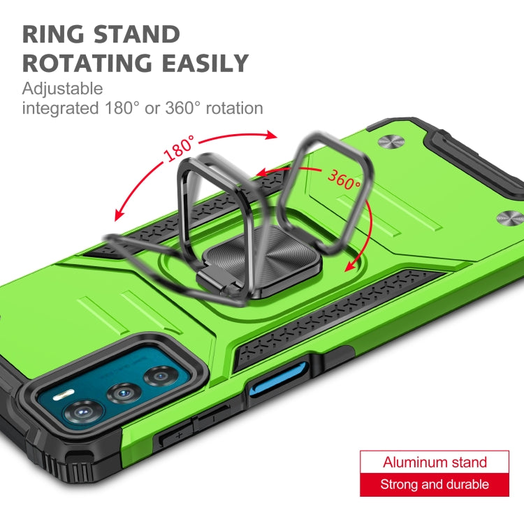For Motorola Moto G42 Magnetic Armor Shockproof TPU + PC Phone Case with Metal Ring Holder