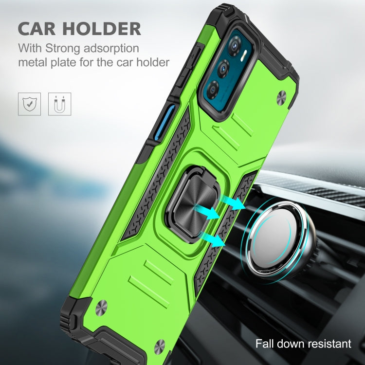 For Motorola Moto G42 Magnetic Armor Shockproof TPU + PC Phone Case with Metal Ring Holder