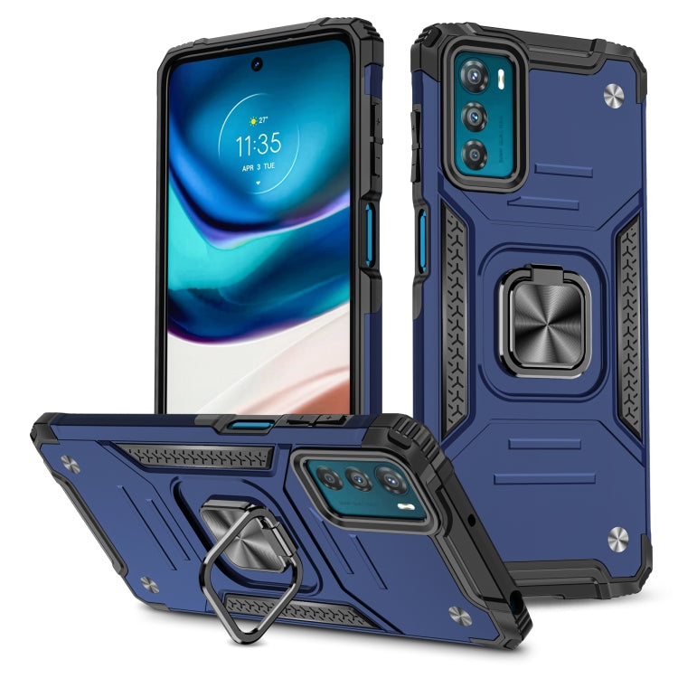 For Motorola Moto G42 Magnetic Armor Shockproof TPU + PC Phone Case with Metal Ring Holder