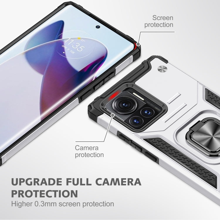 For Motorola Moto X30 Pro Magnetic Armor Shockproof TPU + PC Phone Case with Metal Ring Holder