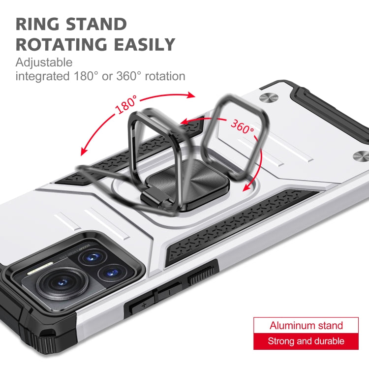 For Motorola Moto X30 Pro Magnetic Armor Shockproof TPU + PC Phone Case with Metal Ring Holder