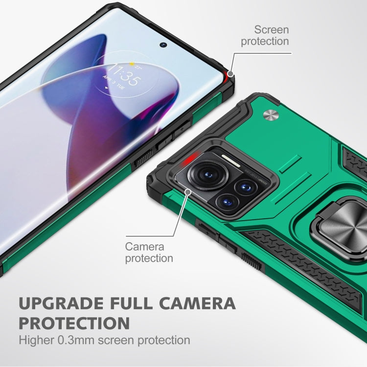 For Motorola Moto X30 Pro Magnetic Armor Shockproof TPU + PC Phone Case with Metal Ring Holder