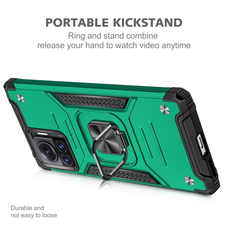 For Motorola Moto X30 Pro Magnetic Armor Shockproof TPU + PC Phone Case with Metal Ring Holder