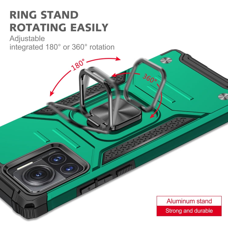 For Motorola Moto X30 Pro Magnetic Armor Shockproof TPU + PC Phone Case with Metal Ring Holder