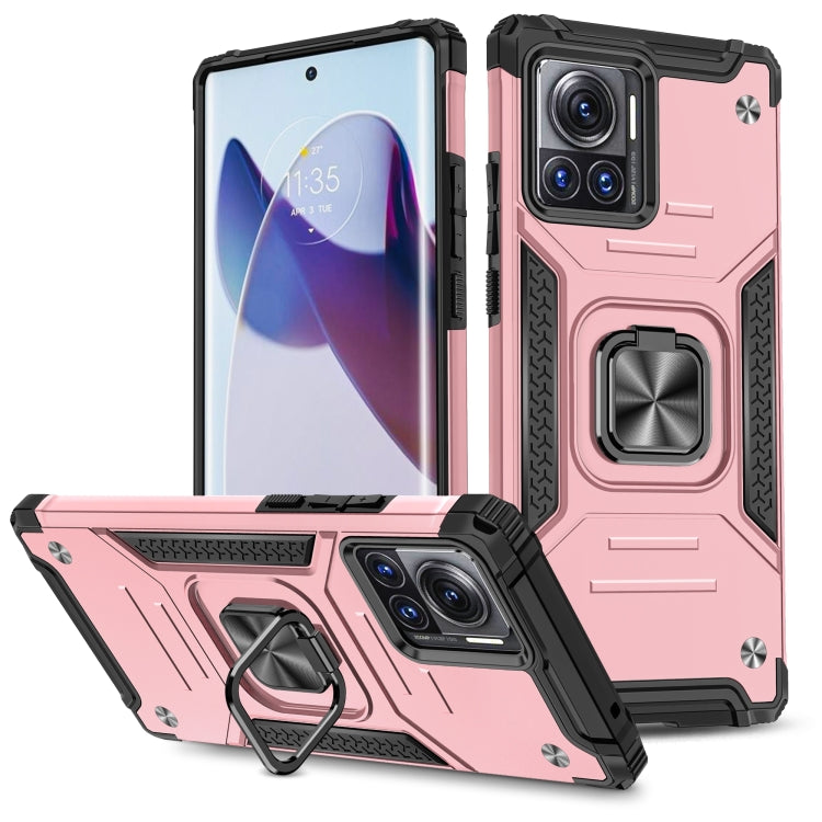 For Motorola Moto X30 Pro Magnetic Armor Shockproof TPU + PC Phone Case with Metal Ring Holder