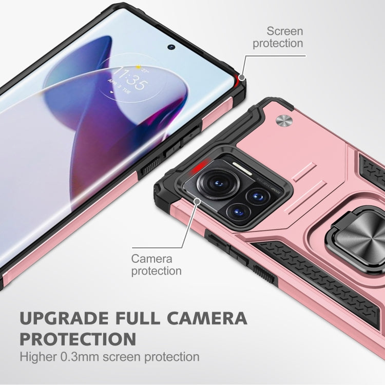 For Motorola Moto X30 Pro Magnetic Armor Shockproof TPU + PC Phone Case with Metal Ring Holder