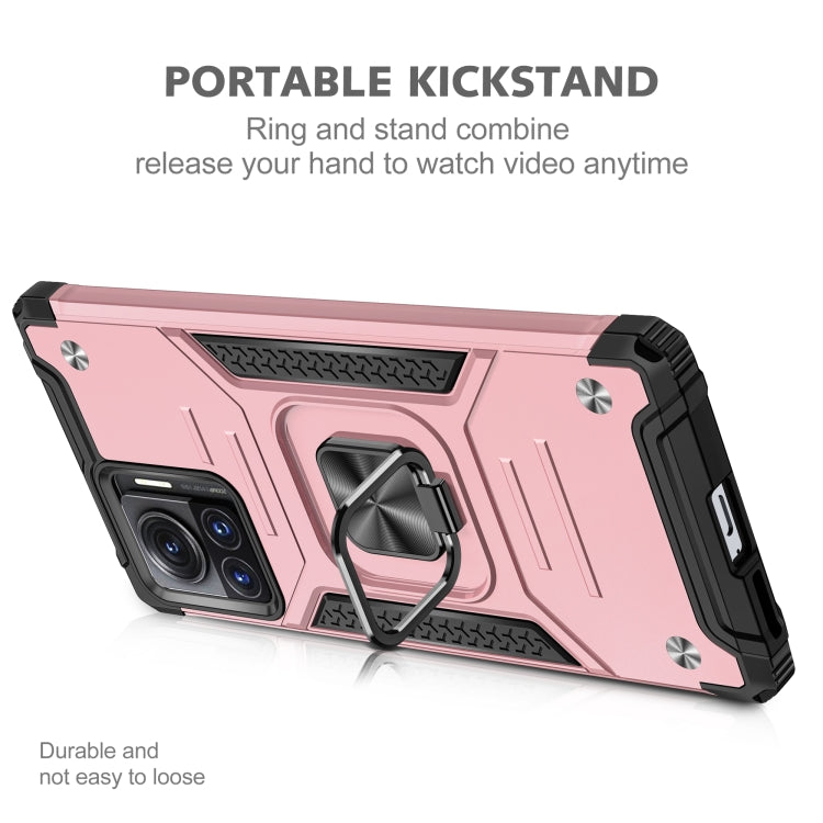 For Motorola Moto X30 Pro Magnetic Armor Shockproof TPU + PC Phone Case with Metal Ring Holder