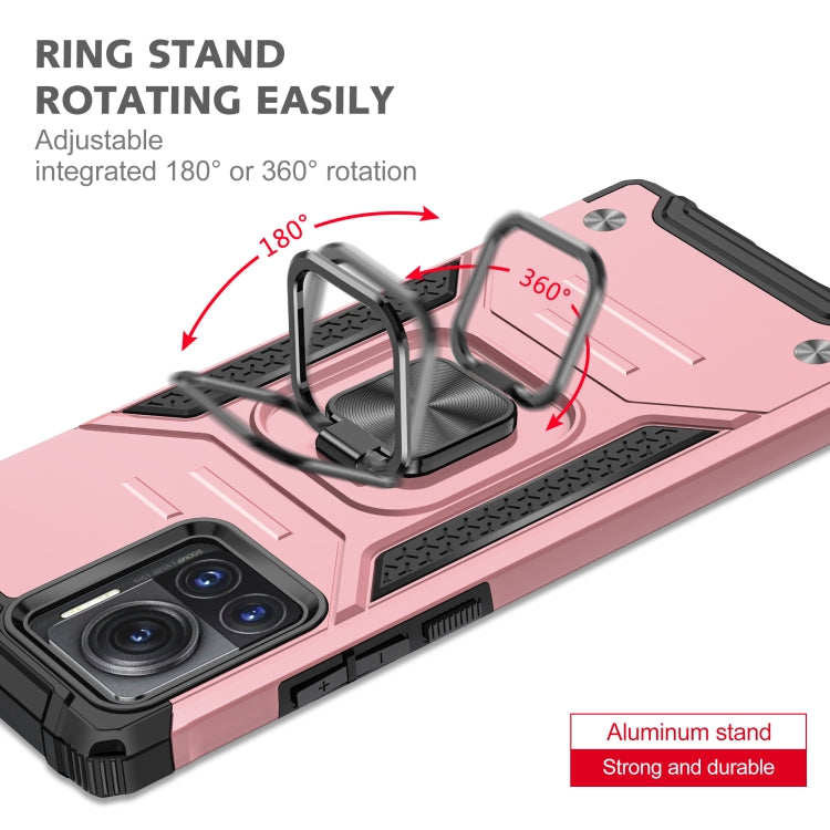 For Motorola Moto X30 Pro Magnetic Armor Shockproof TPU + PC Phone Case with Metal Ring Holder
