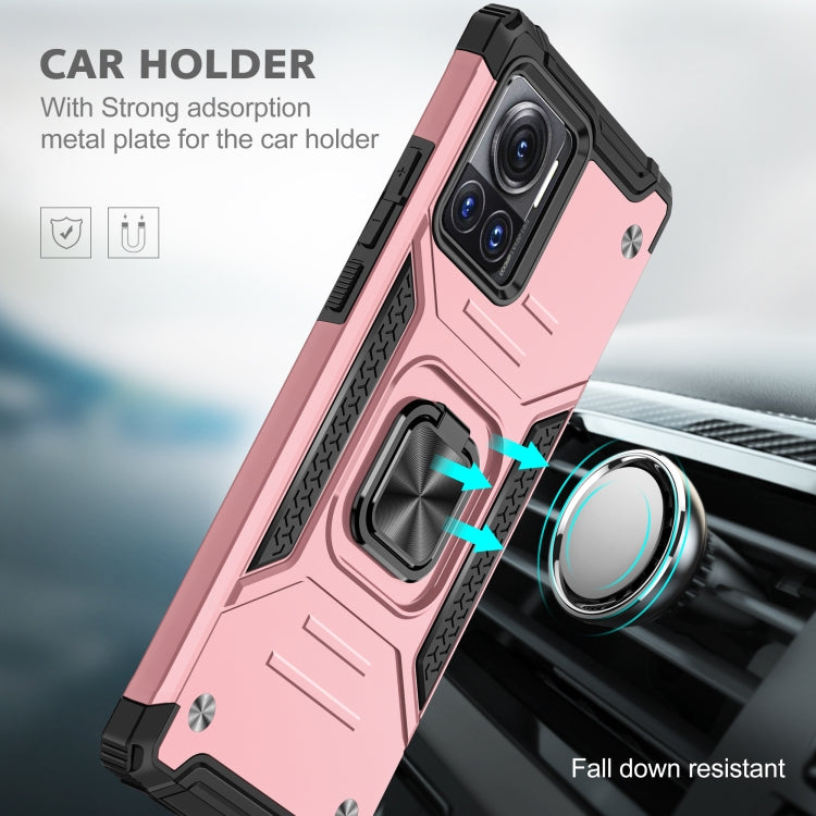 For Motorola Moto X30 Pro Magnetic Armor Shockproof TPU + PC Phone Case with Metal Ring Holder