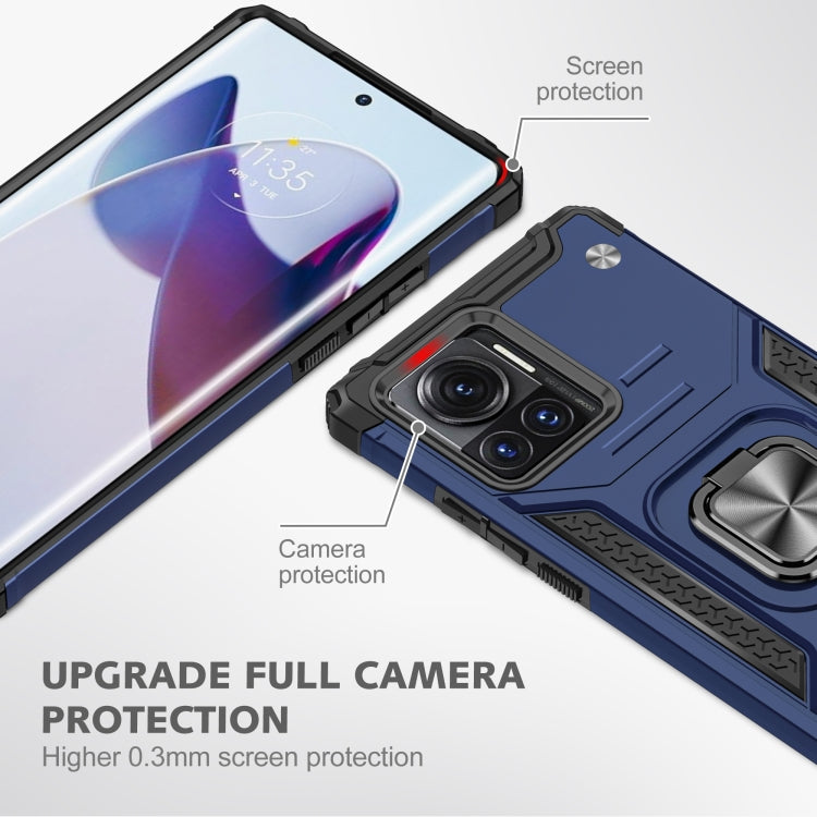 For Motorola Moto X30 Pro Magnetic Armor Shockproof TPU + PC Phone Case with Metal Ring Holder