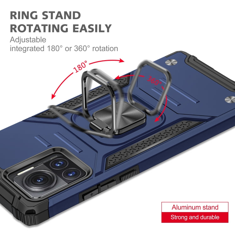 For Motorola Moto X30 Pro Magnetic Armor Shockproof TPU + PC Phone Case with Metal Ring Holder