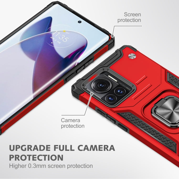 For Motorola Moto X30 Pro Magnetic Armor Shockproof TPU + PC Phone Case with Metal Ring Holder