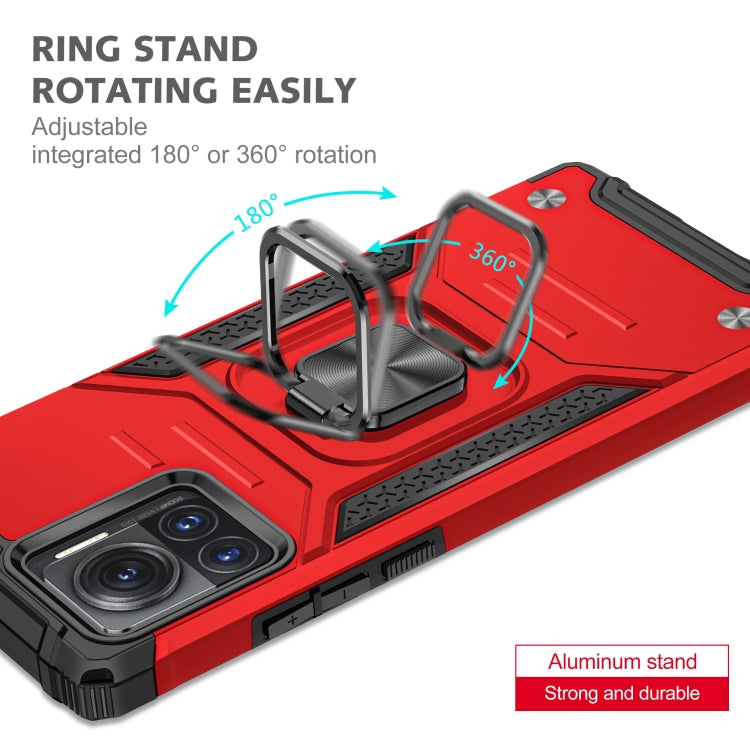 For Motorola Moto X30 Pro Magnetic Armor Shockproof TPU + PC Phone Case with Metal Ring Holder
