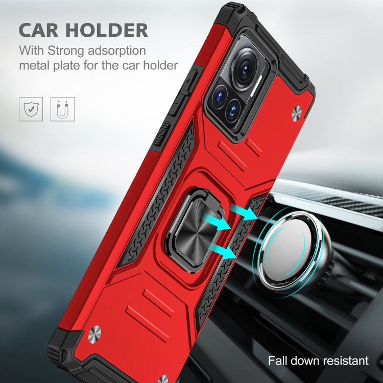 For Motorola Moto X30 Pro Magnetic Armor Shockproof TPU + PC Phone Case with Metal Ring Holder