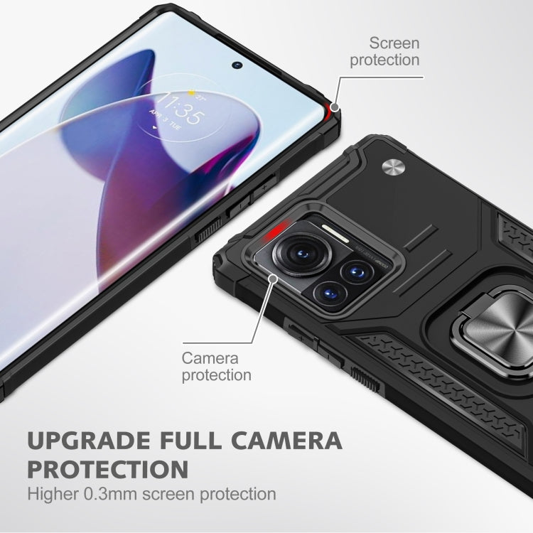 For Motorola Moto X30 Pro Magnetic Armor Shockproof TPU + PC Phone Case with Metal Ring Holder