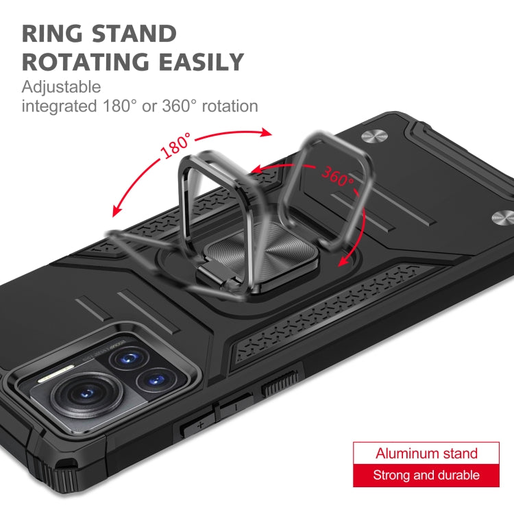 For Motorola Moto X30 Pro Magnetic Armor Shockproof TPU + PC Phone Case with Metal Ring Holder