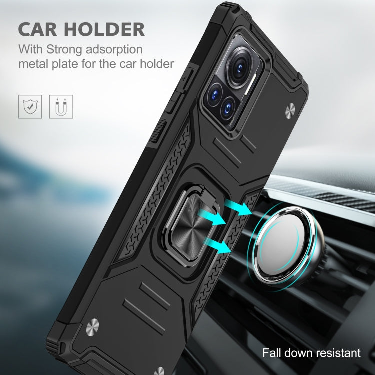 For Motorola Moto X30 Pro Magnetic Armor Shockproof TPU + PC Phone Case with Metal Ring Holder