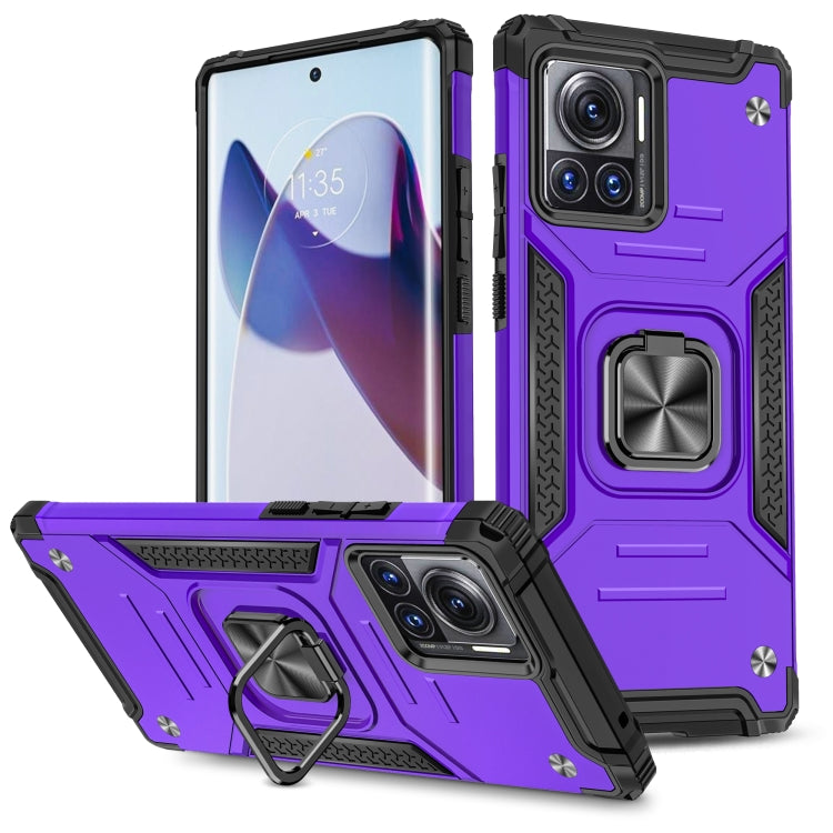 For Motorola Moto X30 Pro Magnetic Armor Shockproof TPU + PC Phone Case with Metal Ring Holder