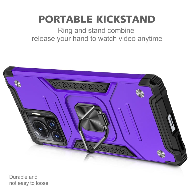For Motorola Moto X30 Pro Magnetic Armor Shockproof TPU + PC Phone Case with Metal Ring Holder