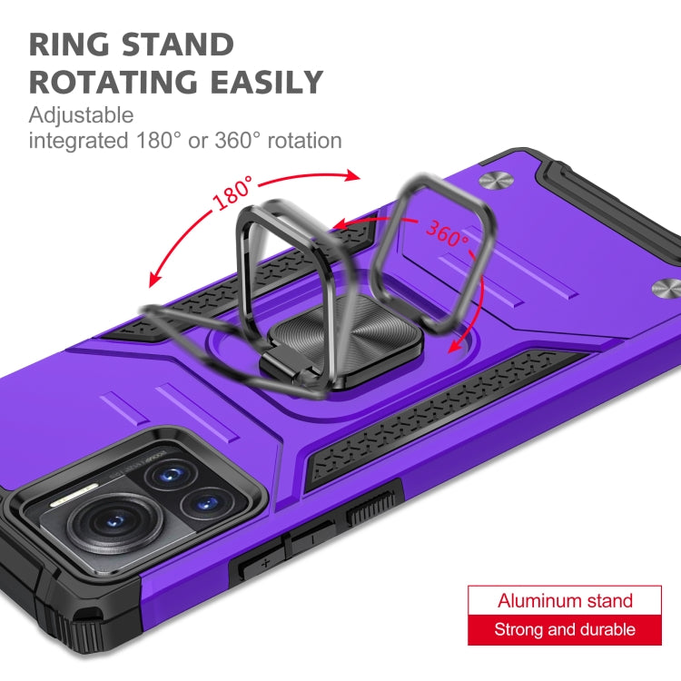 For Motorola Moto X30 Pro Magnetic Armor Shockproof TPU + PC Phone Case with Metal Ring Holder