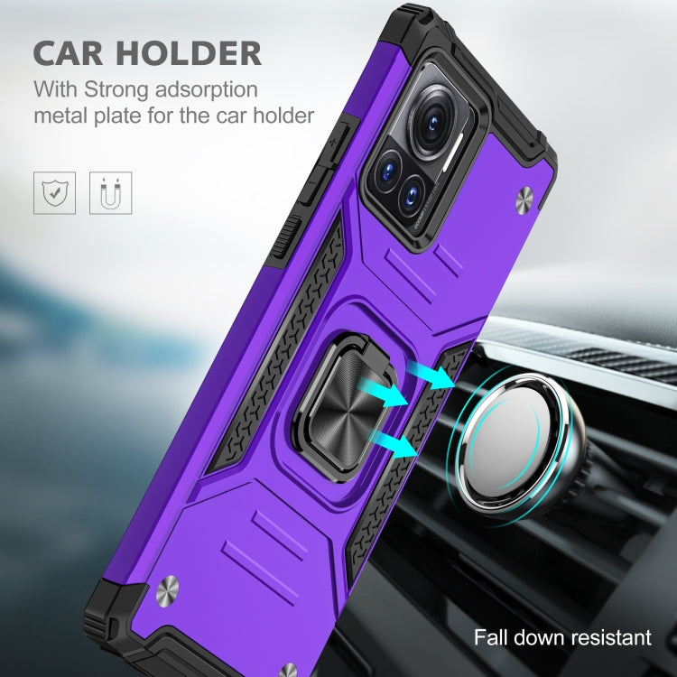 For Motorola Moto X30 Pro Magnetic Armor Shockproof TPU + PC Phone Case with Metal Ring Holder