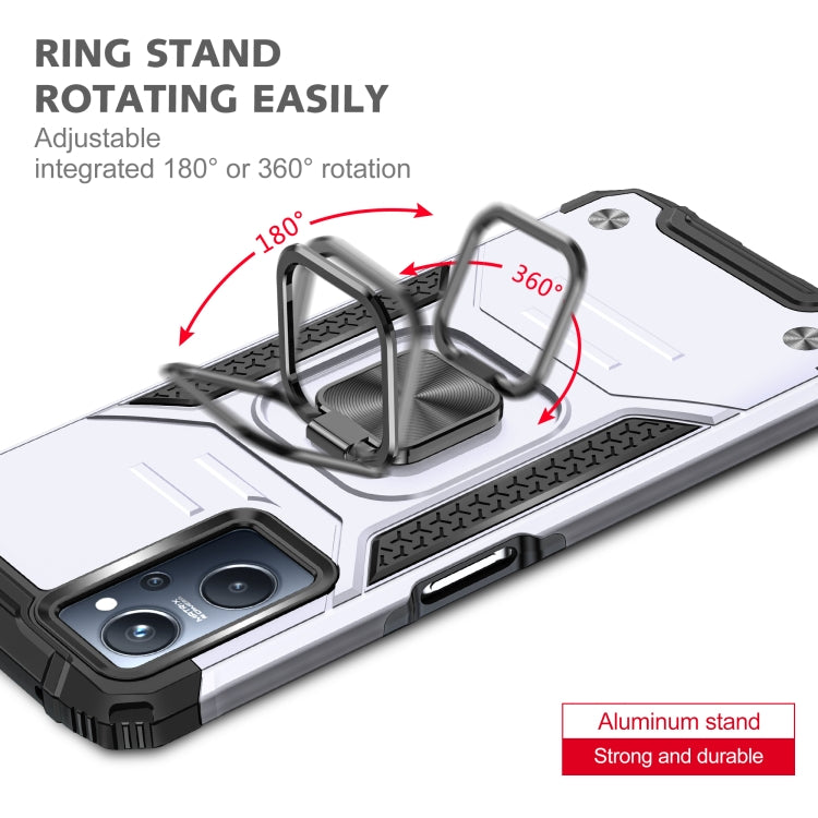 For Realme 9i Magnetic Armor Shockproof TPU + PC Phone Case with Metal Ring Holder