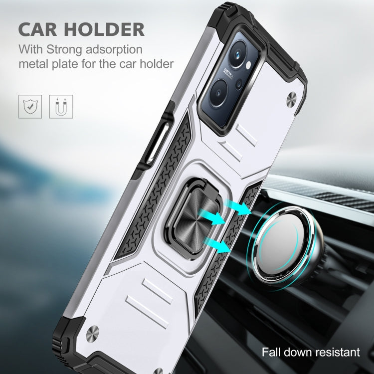 For Realme 9i Magnetic Armor Shockproof TPU + PC Phone Case with Metal Ring Holder