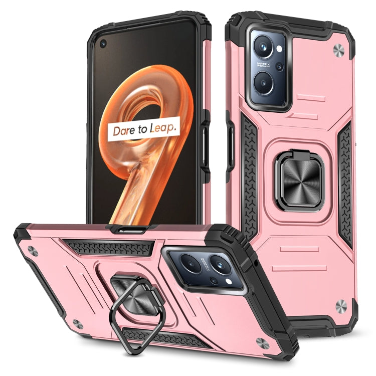 For Realme 9i Magnetic Armor Shockproof TPU + PC Phone Case with Metal Ring Holder