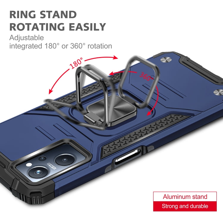 For Realme 9i Magnetic Armor Shockproof TPU + PC Phone Case with Metal Ring Holder