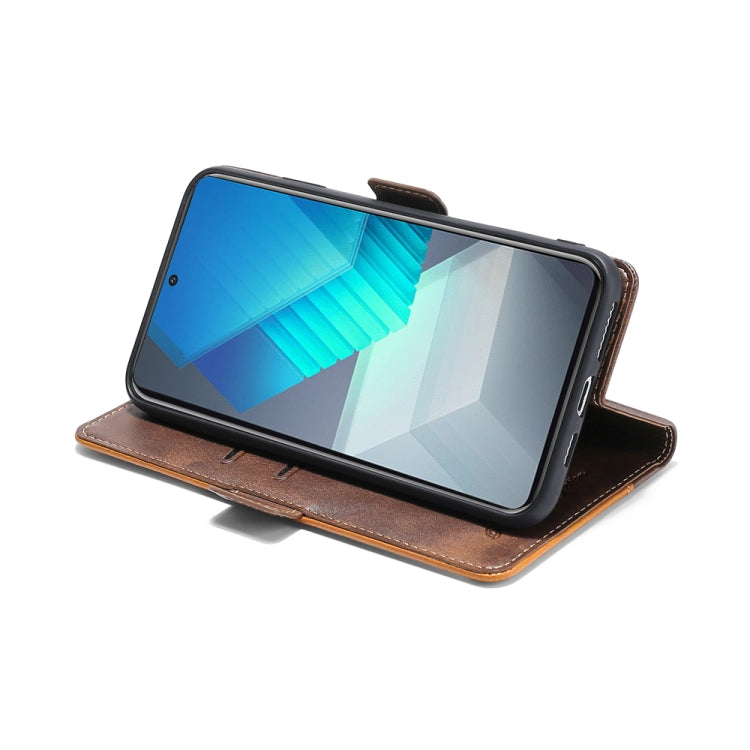 For vivo T2x 5G/Y73t/iQOO Z6x Contrast Color Side Buckle Leather Phone Case