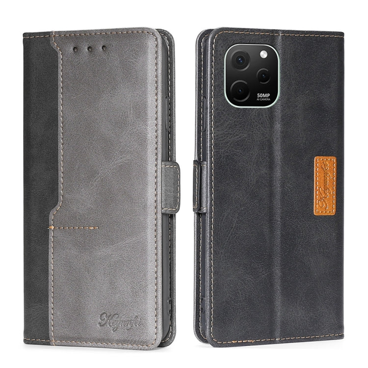For Huawei nova Y61 Contrast Color Side Buckle Leather Phone Case