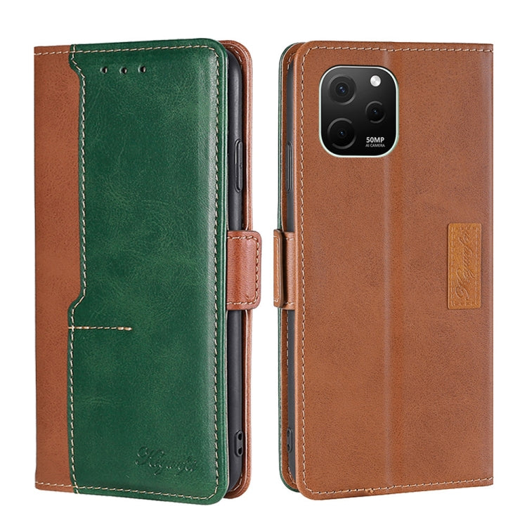 For Huawei nova Y61 Contrast Color Side Buckle Leather Phone Case
