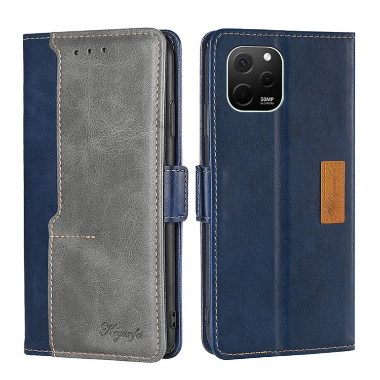 For Huawei nova Y61 Contrast Color Side Buckle Leather Phone Case