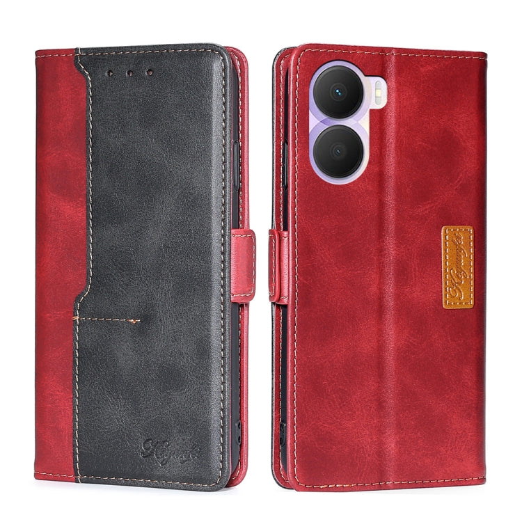 For Honor Play 40 Plus Contrast Color Side Buckle Leather Phone Case
