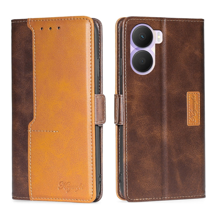 For Honor Play 40 Plus Contrast Color Side Buckle Leather Phone Case