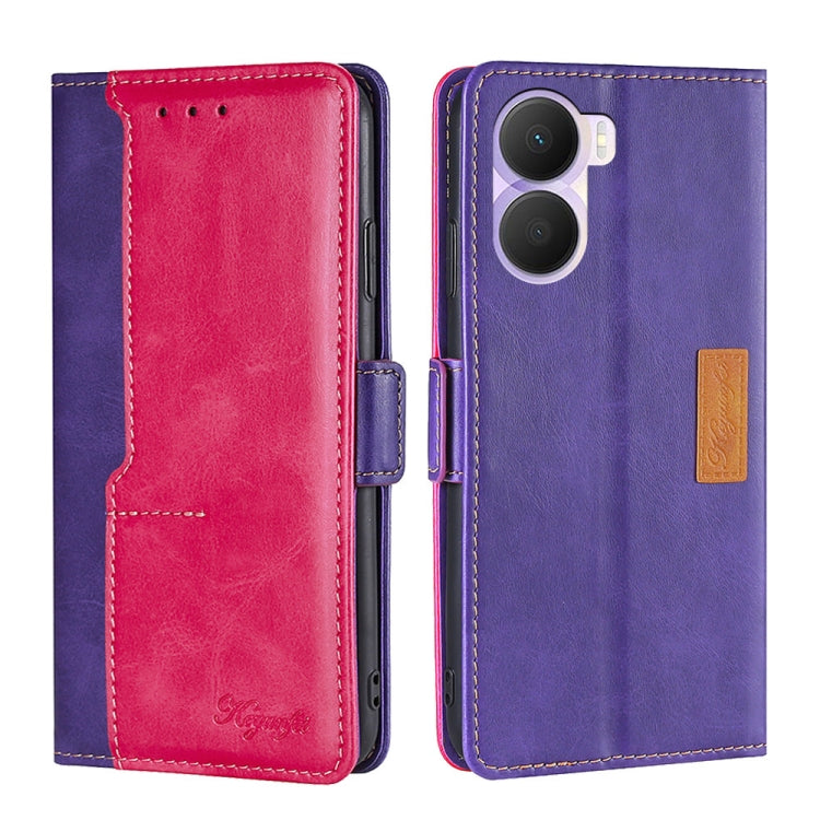 For Honor Play 40 Plus Contrast Color Side Buckle Leather Phone Case