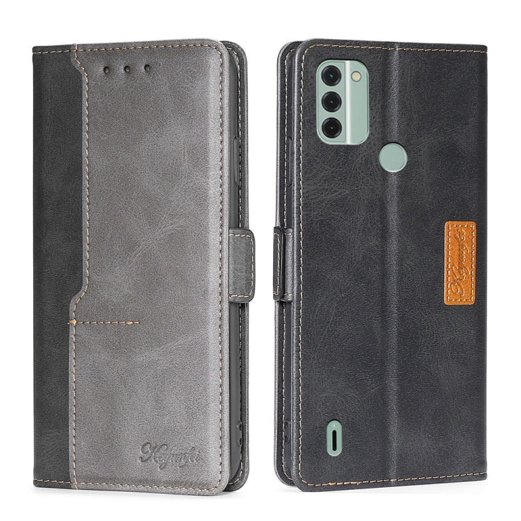 For Nokia C31 Contrast Color Side Buckle Leather Phone Case