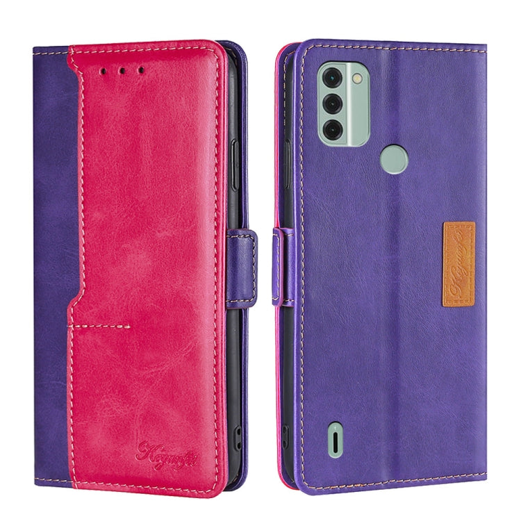 For Nokia C31 Contrast Color Side Buckle Leather Phone Case