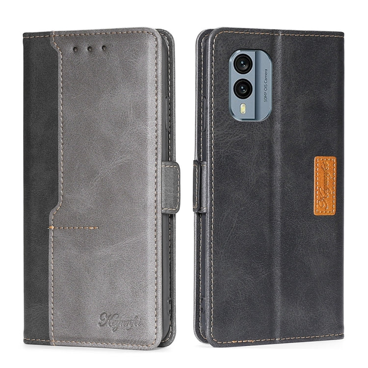 For Nokia X30 5G Contrast Color Side Buckle Leather Phone Case