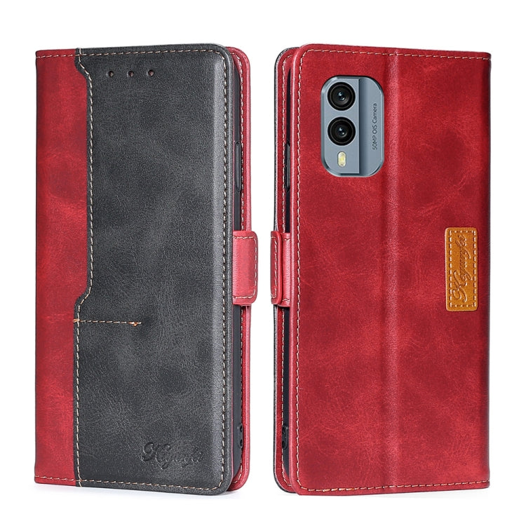For Nokia X30 5G Contrast Color Side Buckle Leather Phone Case