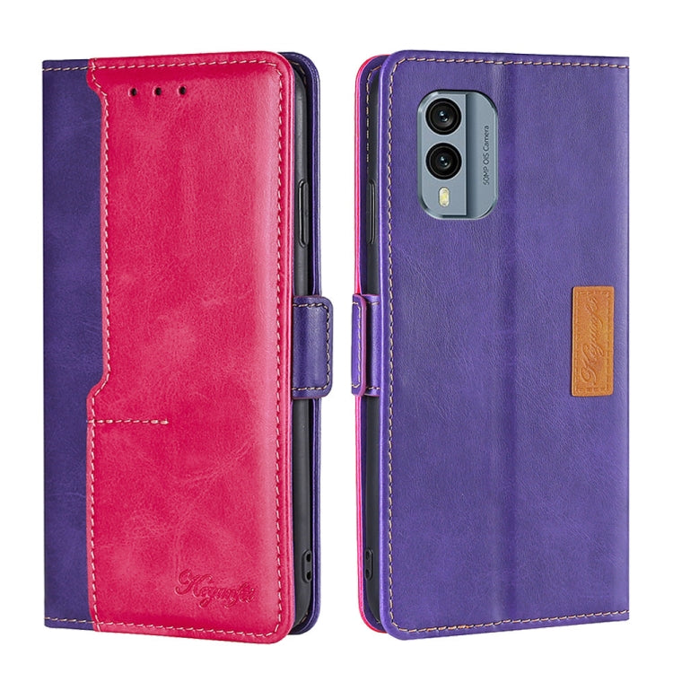 For Nokia X30 5G Contrast Color Side Buckle Leather Phone Case