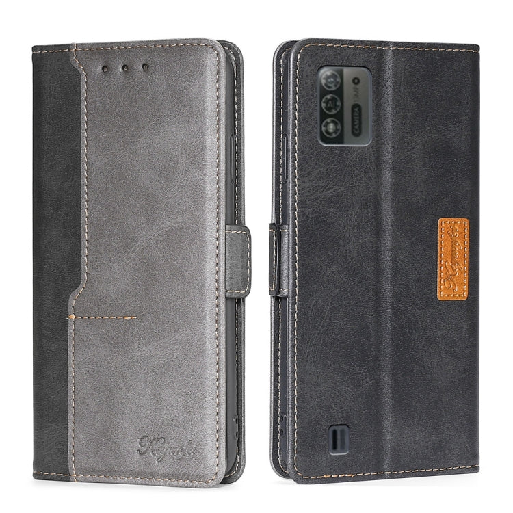 For ZTE Blade A52 Lite Contrast Color Side Buckle Leather Phone Case