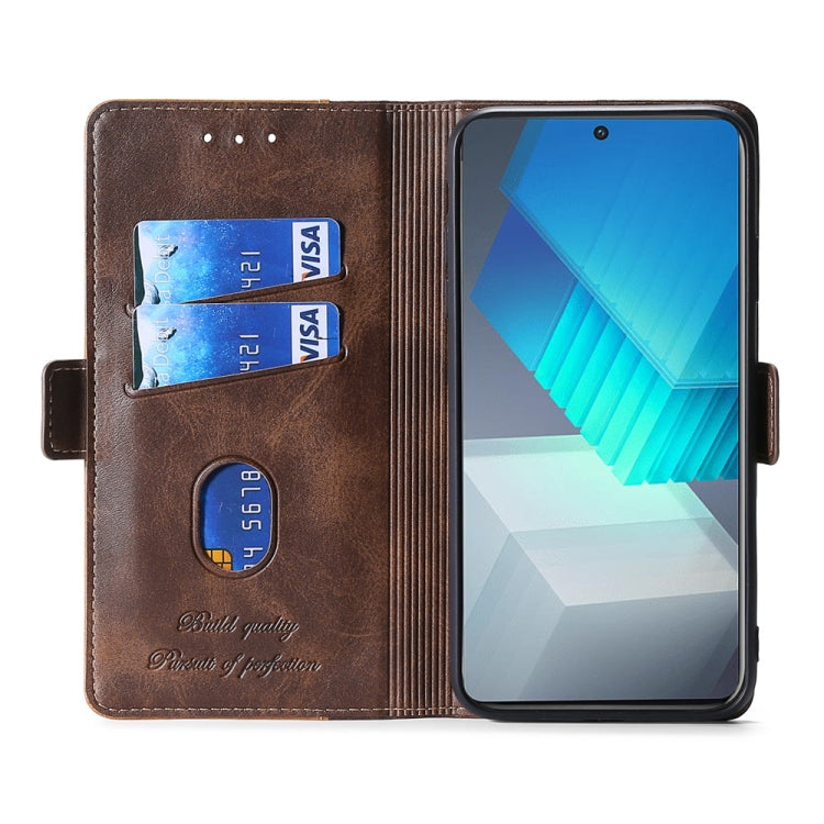 For ZTE Blade A52 Lite Contrast Color Side Buckle Leather Phone Case