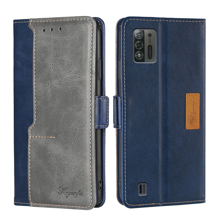 For ZTE Blade A52 Lite Contrast Color Side Buckle Leather Phone Case
