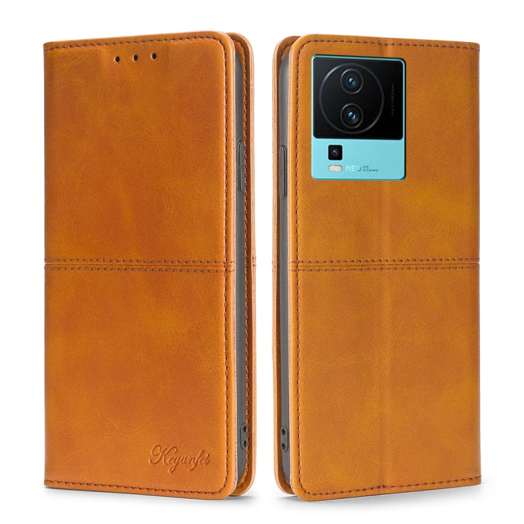 For vivo iQOO Neo7 Cow Texture Magnetic Leather Phone Case