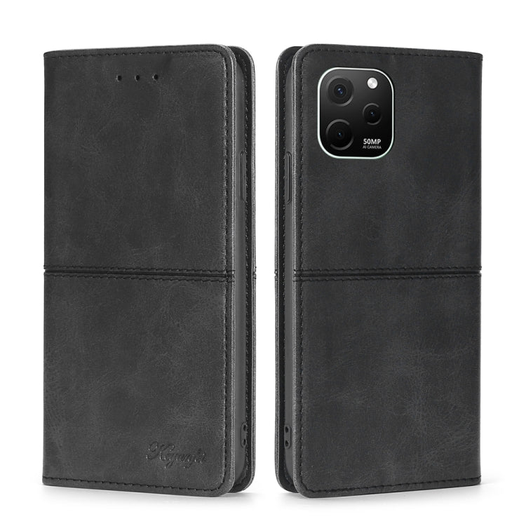 For Huawei nova Y61 Cow Texture Magnetic Leather Phone Case